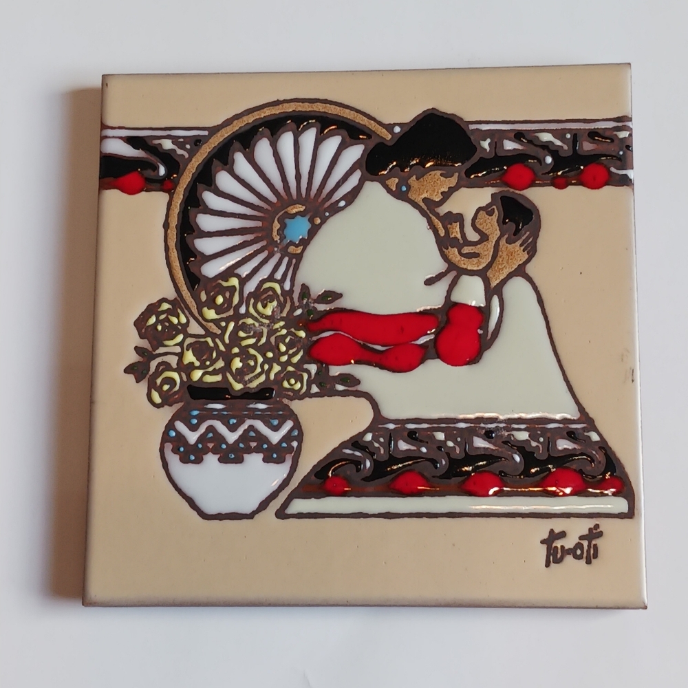 Earthtones Tiles Southwestern Wall Decor Trivet Vintage 1990 Tu-Oti